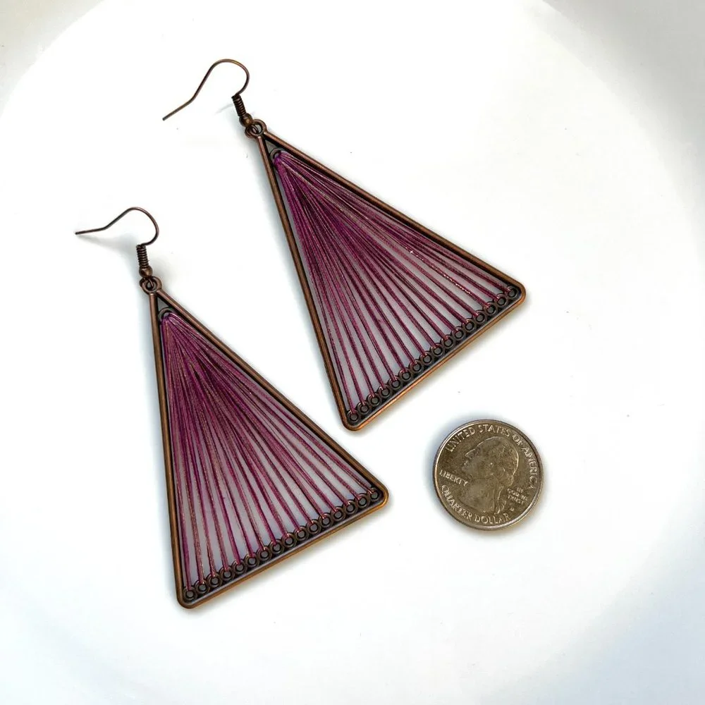 NEW "Giza" Triangle Earrings (Purple) - Picture 3 of 4